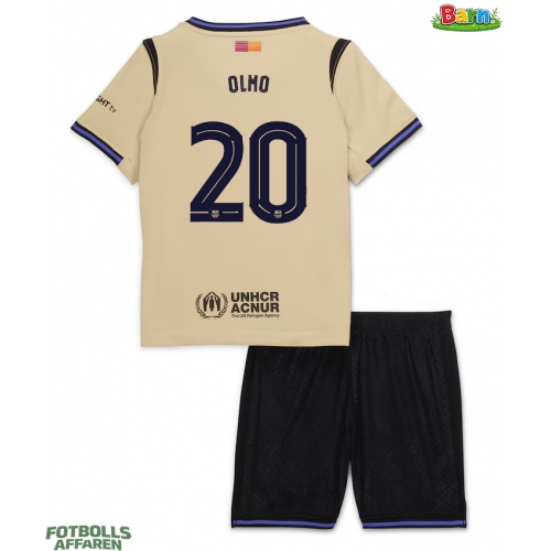 Barcelona Dani Olmo #20 Bortaställ Barn 2025-26 Kortärmad (+ Korta byxor)